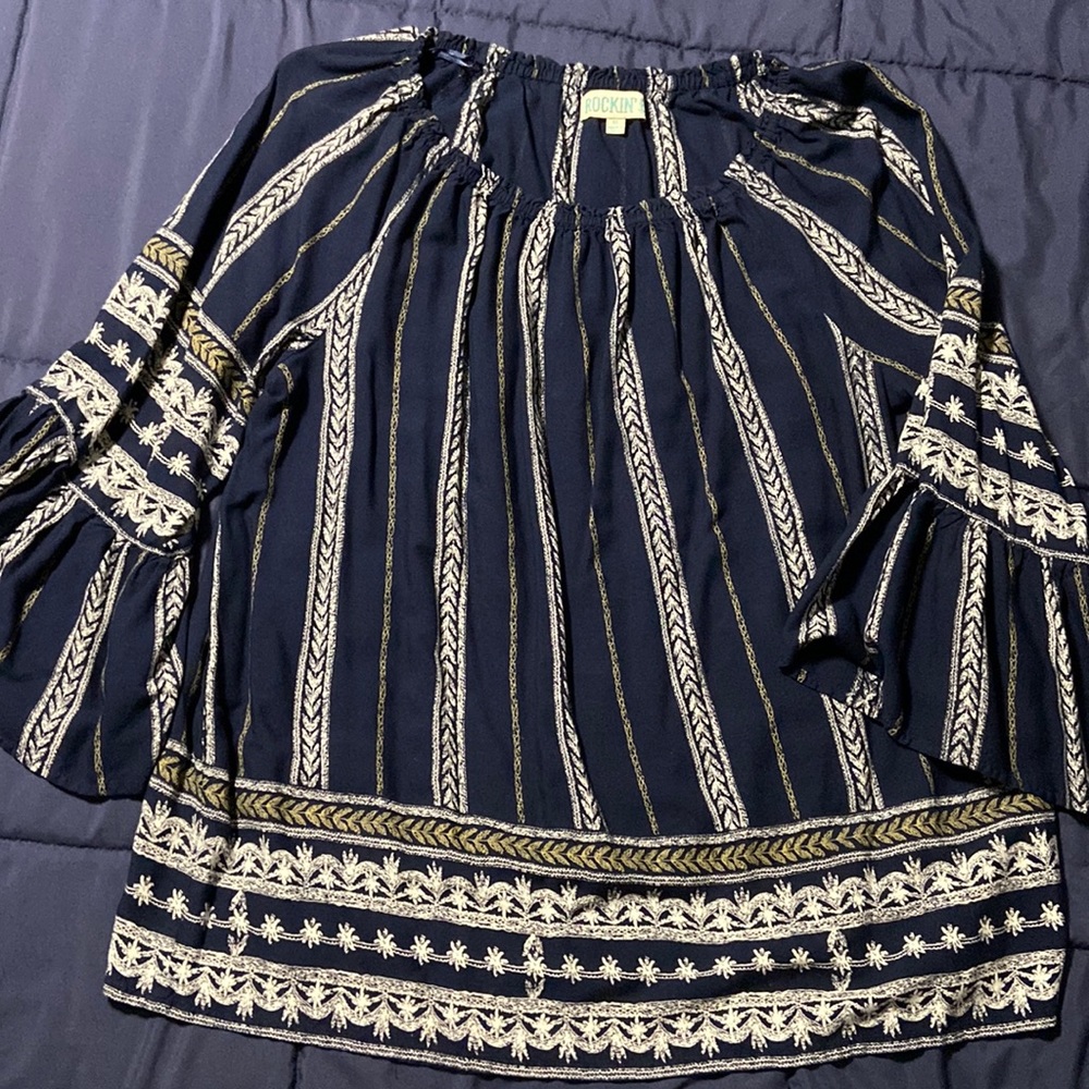 XL Rockin C Western Bell Sleeve Shirt